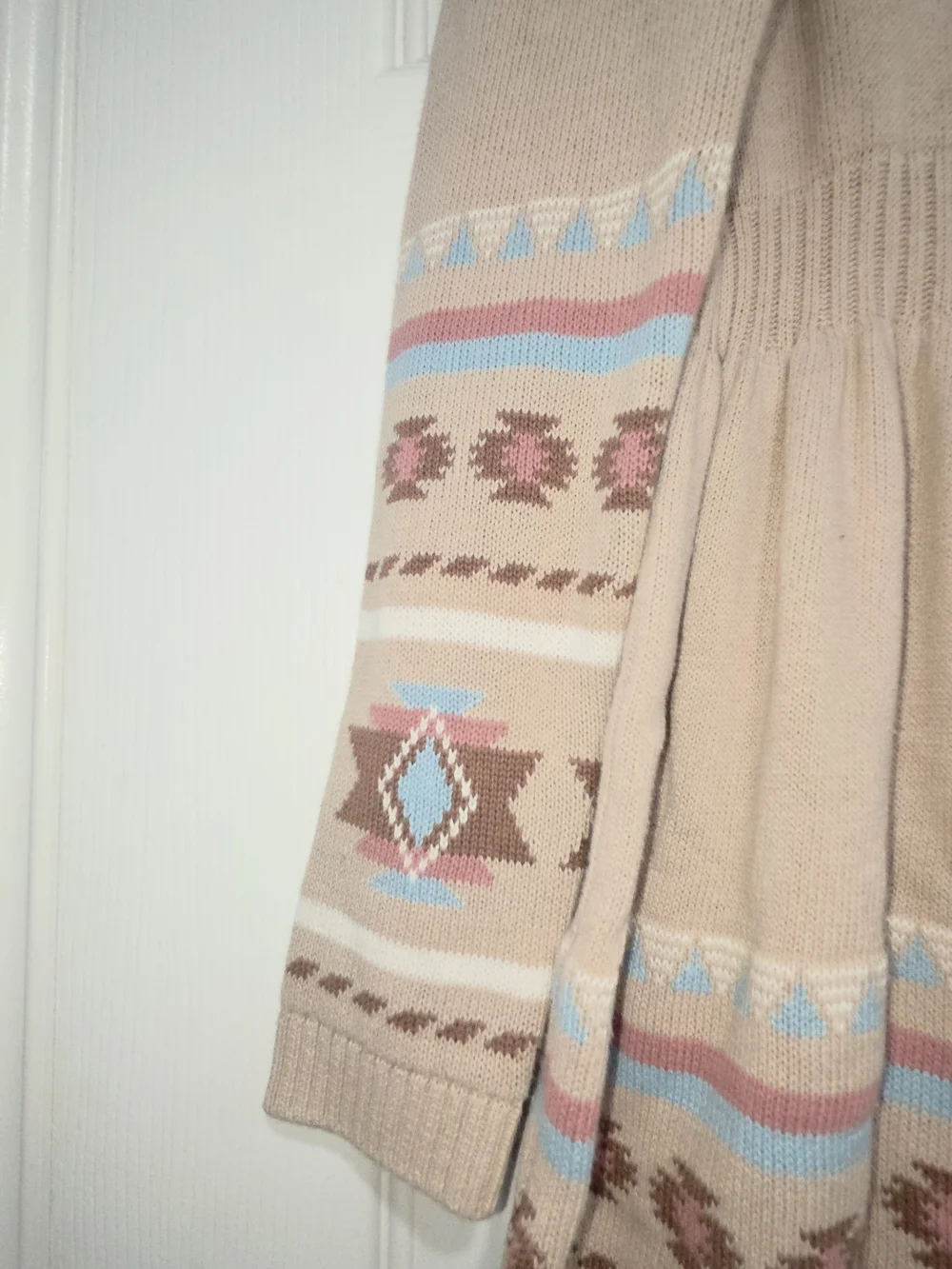Gymbore Girls Intarsia Horse Fairisle Sweater Dress - Little Rocky Mountain Tan